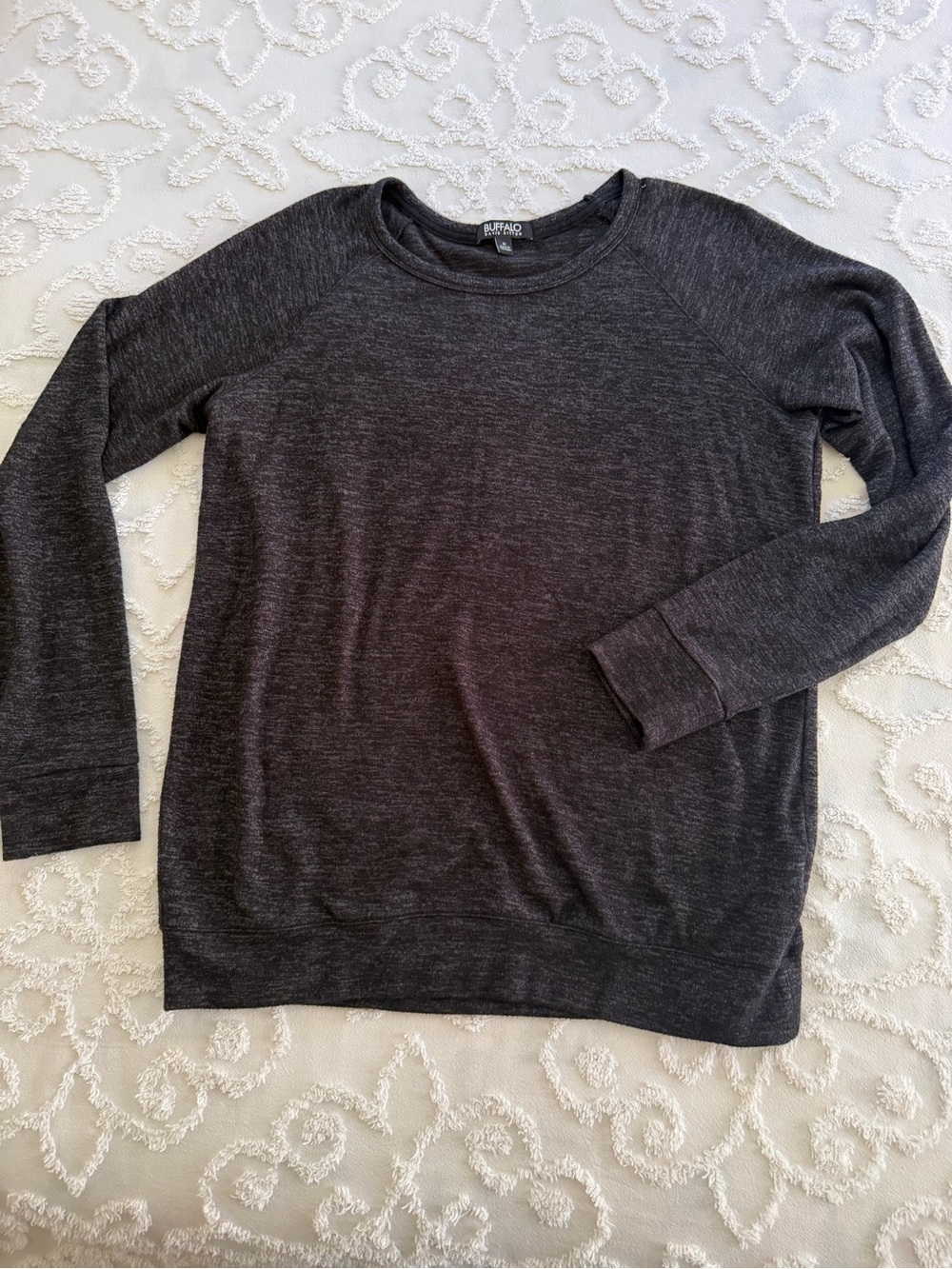 Buffalo David Bitton Women's Charcoal Crew Neck Pullover Sweater